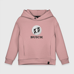 Толстовка оверсайз детская Gray gradient Logo Buick, цвет: пыльно-розовый