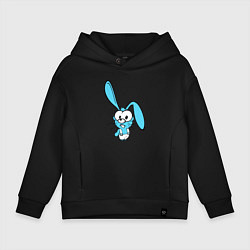 Детское худи оверсайз Заяц пучеглазый голубенький