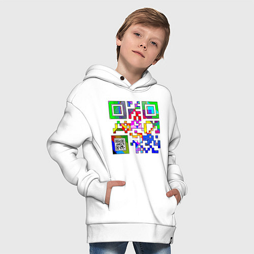 Детское худи оверсайз Color QR / Белый – фото 4