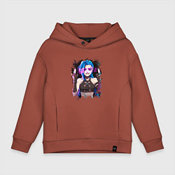 Толстовка оверсайз детская JINX SHOOT ARCANE LOL, цвет: кирпичный