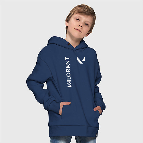 Детское худи оверсайз Valorant - Logo / Тёмно-синий – фото 4