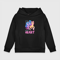 Толстовка оверсайз детская My Little Pony Follow your heart, цвет: черный