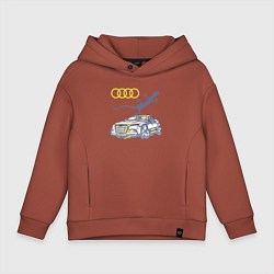 Толстовка оверсайз детская Audi Quattro - зачётное точило!, цвет: кирпичный