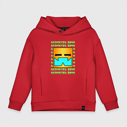 Толстовка оверсайз детская GEOMETRY DASH КЛАССИКА УРОВЕНЬ, цвет: красный