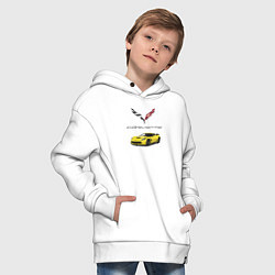 Толстовка оверсайз детская Chevrolet Corvette motorsport, цвет: белый — фото 2
