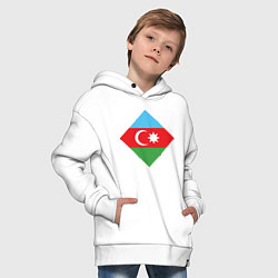 Толстовка оверсайз детская Flag Azerbaijan, цвет: белый — фото 2