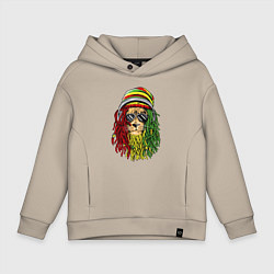 Толстовка оверсайз детская Rasta lioN, цвет: миндальный