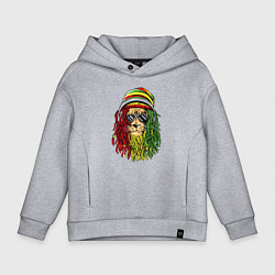 Толстовка оверсайз детская Rasta lioN, цвет: меланж