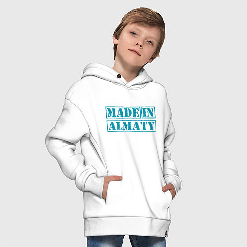 Детское худи оверсайз Алматы Казахстан / Белый – фото 4