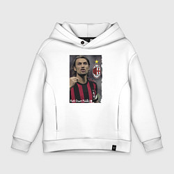 Толстовка оверсайз детская Paolo Cesare Maldini - Milan, captain, цвет: белый