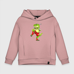 Толстовка оверсайз детская Дино Муай Тай, цвет: пыльно-розовый
