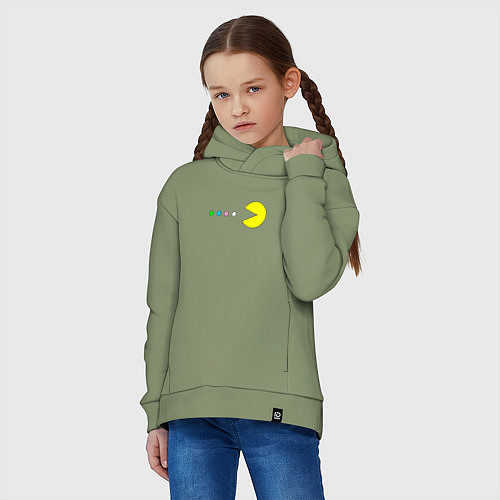 Детское худи оверсайз Pac - man Для пары / Авокадо – фото 3
