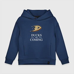 Толстовка оверсайз детская Ducks Are Coming, Анахайм Дакс, Anaheim Ducks, цвет: тёмно-синий