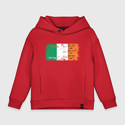 Толстовка оверсайз детская Флаг Ирландии, цвет: красный