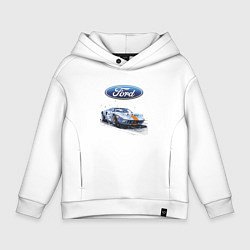 Толстовка оверсайз детская Ford Motorsport, цвет: белый