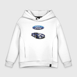 Толстовка оверсайз детская Ford Racing team, цвет: белый