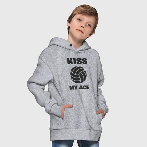 Детское худи оверсайз Volleyball - Kiss My Ace / Меланж – фото 4