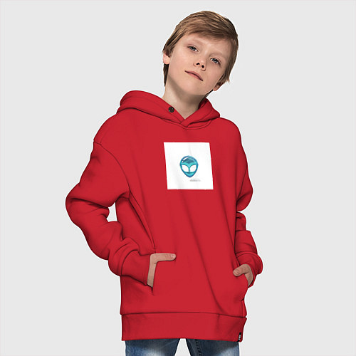 Детское худи оверсайз КОСМОНАВТОВ НЕТ / Красный – фото 4