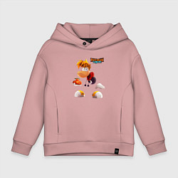 Толстовка оверсайз детская Rayman Legends Веселый Рэймэн, цвет: пыльно-розовый