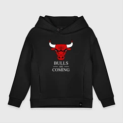 Толстовка оверсайз детская Chicago Bulls are coming Чикаго Буллз, цвет: черный