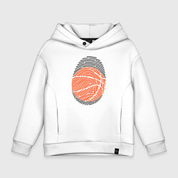 Толстовка оверсайз детская Баскетбол - Отпечаток, цвет: белый