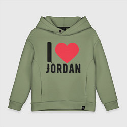 Толстовка оверсайз детская I Love Jordan, цвет: авокадо