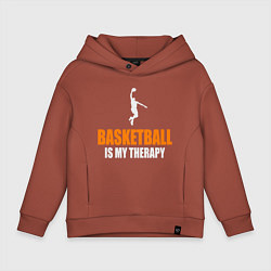 Толстовка оверсайз детская Терапия - Баскетбол, цвет: кирпичный