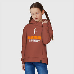 Толстовка оверсайз детская Терапия - Баскетбол, цвет: кирпичный — фото 2