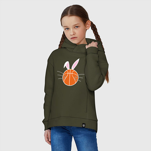 Детское худи оверсайз Basketball Bunny / Хаки – фото 3