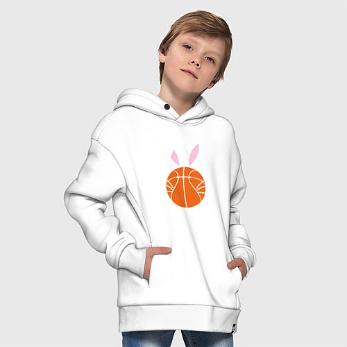 Детское худи оверсайз Basketball Bunny / Белый – фото 4
