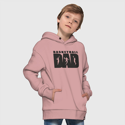 Детское худи оверсайз Dad Basketball / Пыльно-розовый – фото 4