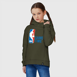 Толстовка оверсайз детская NBA Game Time, цвет: хаки — фото 2