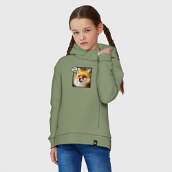 Толстовка оверсайз детская Лисичка Фыр-Фыр, цвет: авокадо — фото 2