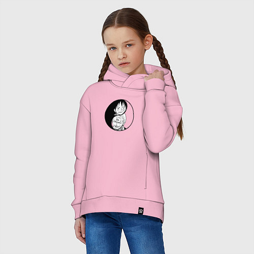 Детское худи оверсайз Луффи и Ророноа Зоро / Светло-розовый – фото 3