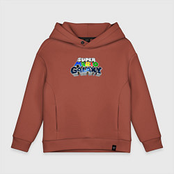 Толстовка оверсайз детская Super Mario Galaxy logo, цвет: кирпичный