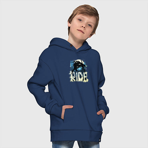 Детское худи оверсайз Ride Ski / Тёмно-синий – фото 4