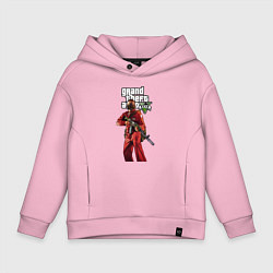 Толстовка оверсайз детская GTA 5 Man with gun, цвет: светло-розовый