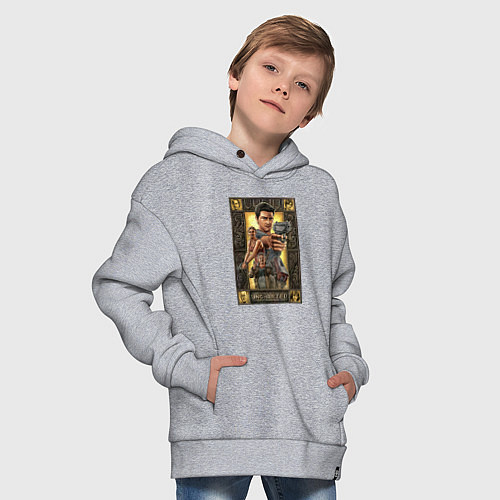 Детское худи оверсайз Uncharted Постер / Меланж – фото 4