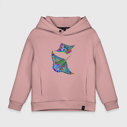 Детское худи оверсайз Скаты с психоделической раскраской