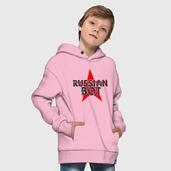 Толстовка оверсайз детская Bot - Russia, цвет: светло-розовый — фото 2