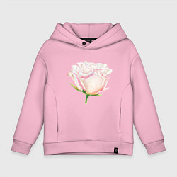 Толстовка оверсайз детская Акварельная роза, цвет: светло-розовый