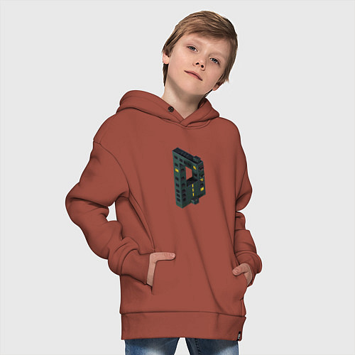 Детское худи оверсайз Невозможная брежневка / Кирпичный – фото 4