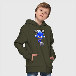 Толстовка оверсайз детская Sonic the Hedgehog 2022, цвет: хаки — фото 2