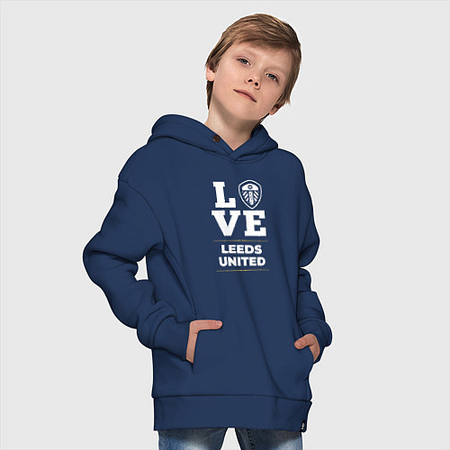 Детское худи оверсайз Leeds United Love Classic / Тёмно-синий – фото 4