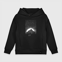 Толстовка оверсайз детская Звёздное небо и медведь, цвет: черный