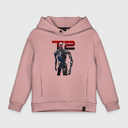 Толстовка оверсайз детская Terminator 2 - T800, цвет: пыльно-розовый