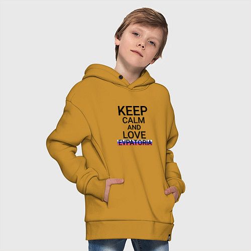 Детское худи оверсайз Keep calm Evpatoria Евпатория / Горчичный – фото 4