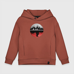 Толстовка оверсайз детская Stranger Things Moon, цвет: кирпичный