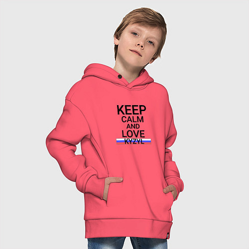 Детское худи оверсайз Keep calm Kyzyl Кызыл / Коралловый – фото 4