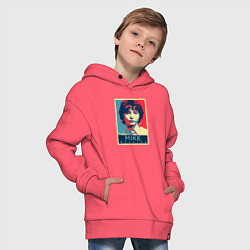 Толстовка оверсайз детская Stranger Things Майк, цвет: коралловый — фото 2